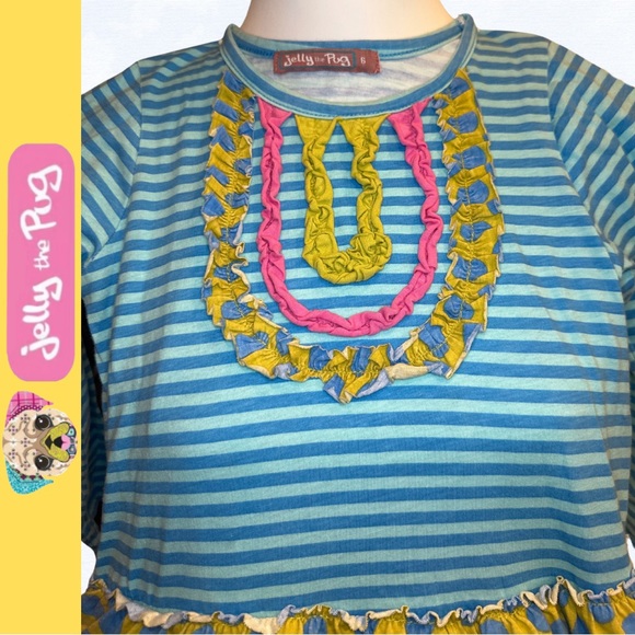 Jelly the Pug Girls Weekend Floral Collection Weekend Chloe Ruffle Dress/Size 6 - Picture 2 of 7